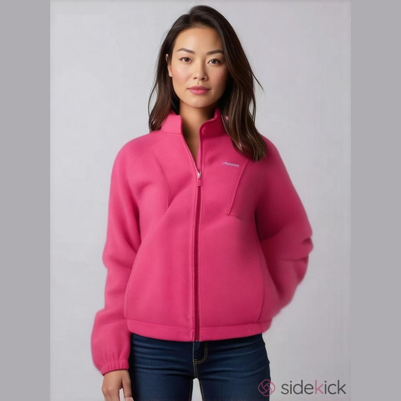 Columbia Jackets & Blazers - EUC Women's S Columbia Full zip soft fleece jacket bright pink